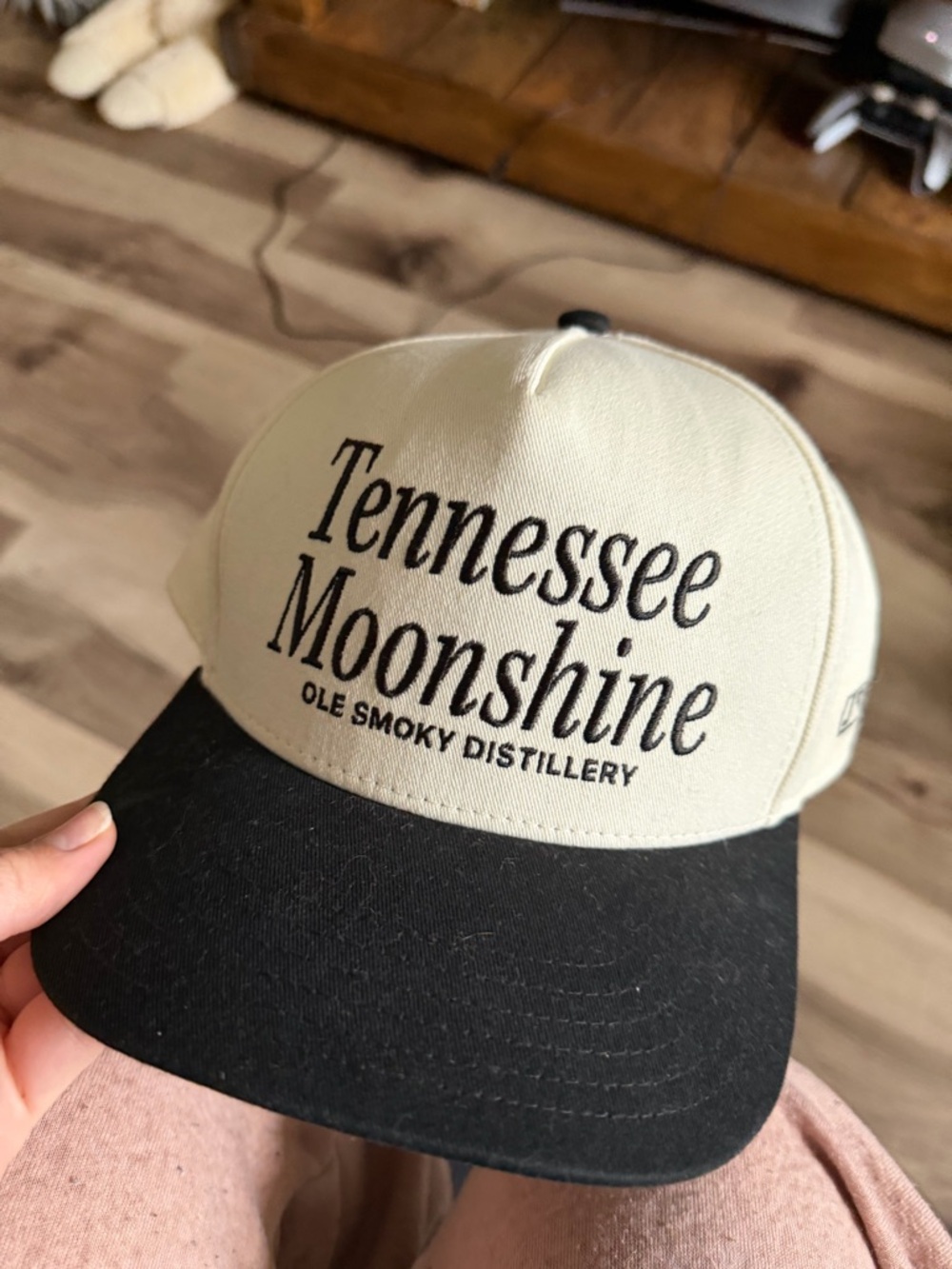 Tennessee Moonshine Trucker Hat - Black & Cream